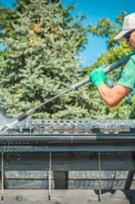 pressure washing gutters
